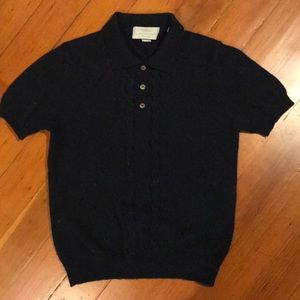 Barney’s New York short sleeve navy sweater